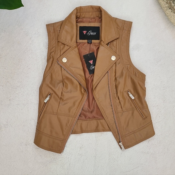 Guess Jackets & Blazers - Brand New Xs Guess Tan Vest